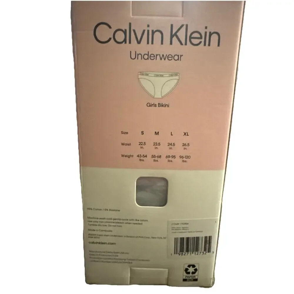 NIB Calvin Klein Girls 7-Pack Bikini Underwear Multicolor Size S